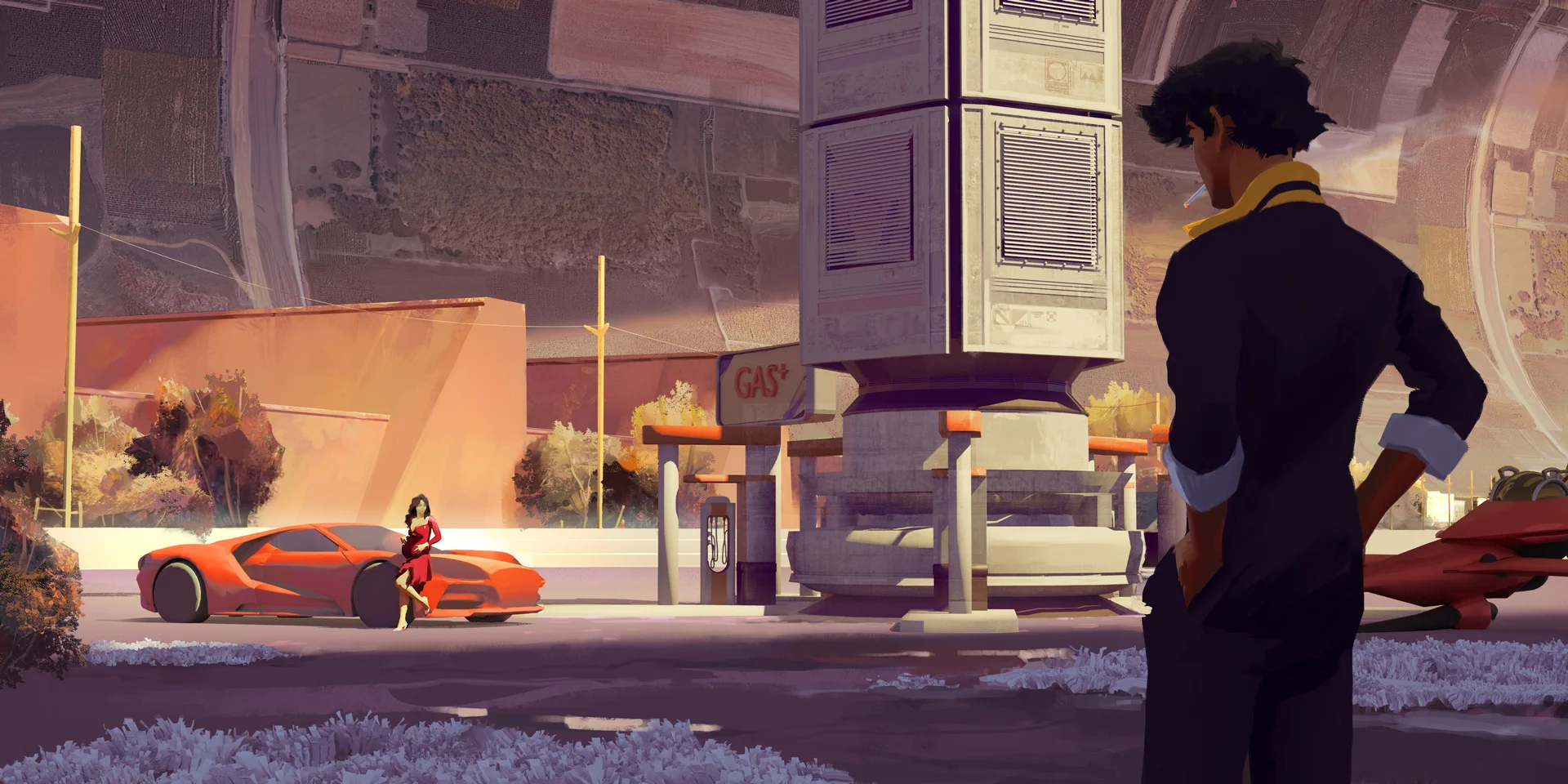 Illustration einer futuristischen Stadt